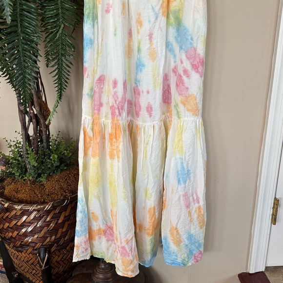 Brand New Young Fabulous & Broke Tie Dye Ruffle Tiered Open Back Cruz Maxi Dress - Picture 9 of 15